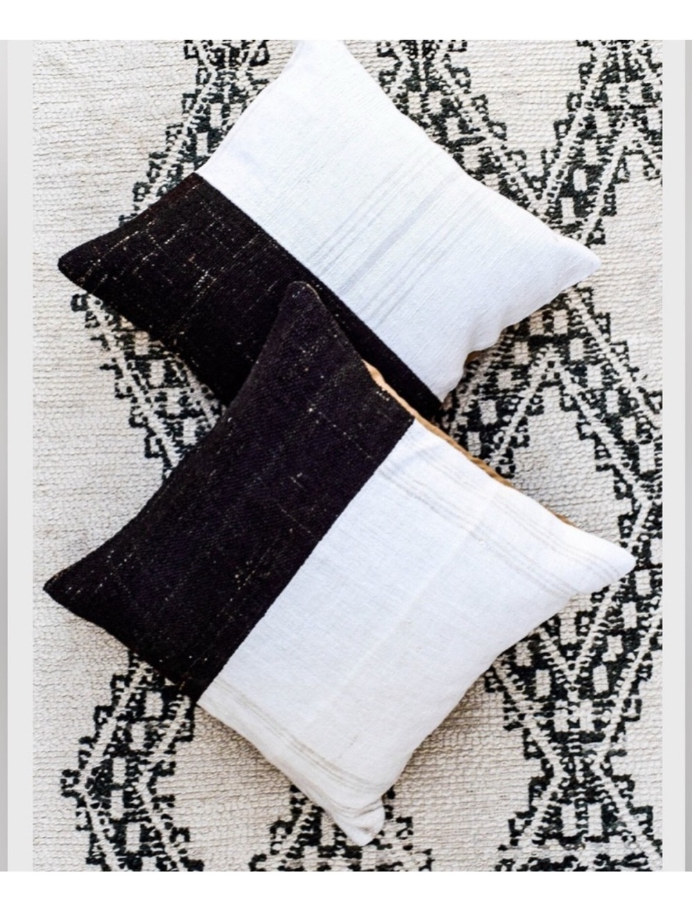 Boho Turkish Throw Pillow Cover Pottery Barn style black white neutral